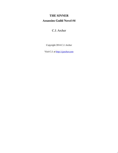 Cover of The Sinner An Assassins Guild Novel